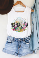 Mama Gifts Mamacita Graphic Muscle Tank Top