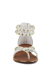 Emmeth Studs Embellished Flat Sandals